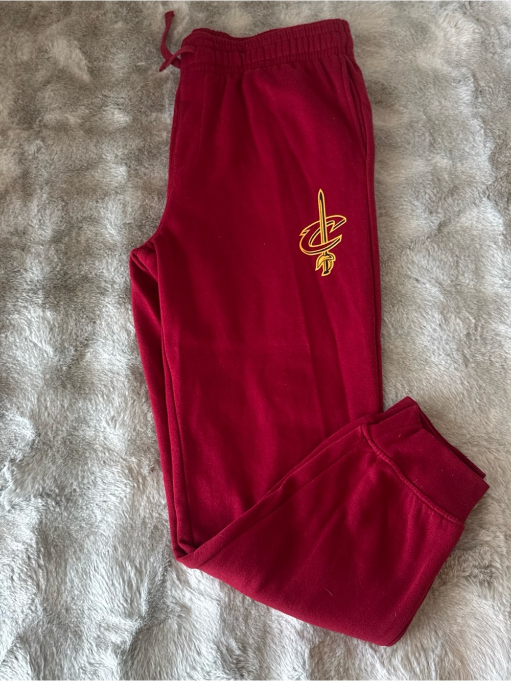 NBA Men's Maroon Joggers with Gold Team Logo-0548